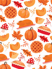 Cozy colorful fall seamless pattern