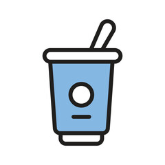 Creamy yogurt icon for wellness and food projects