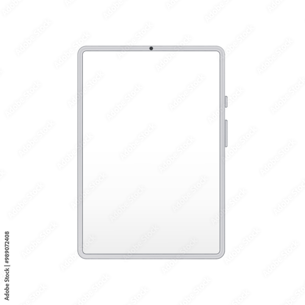 Poster tablet computer blank white screen isolated vector digital device mockup. modern technology portable