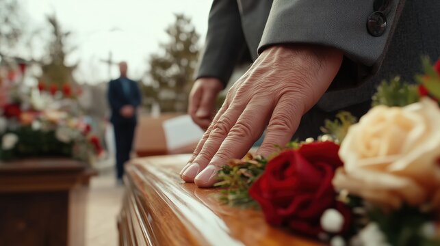 Respektvolle Trauer: Gentleman-Touch bei einer ernsten Trauerzeremonie