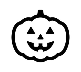 Black line Halloween pumpkin icon.