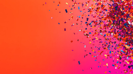 Vibrant Workplace Celebrations Business Card celebrating Work Anniversary featuring seamless blend of 3D metallic text 2D confetti background a copyspace on the upper left for a personalized message