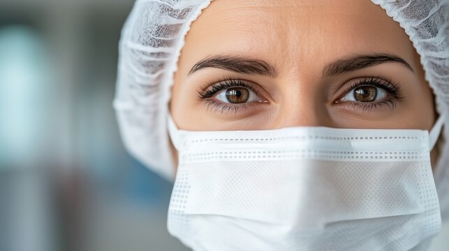 Medizinisches Fachpersonal mit sch&uuml;tzender Gesichtsmaske f&uuml;r Gesundheits- und Sicherheitsbilder