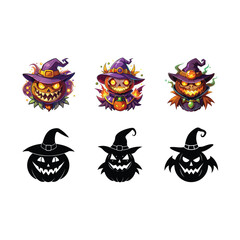 Chilling scary pumpkin design perfect for Halloween-themed projects