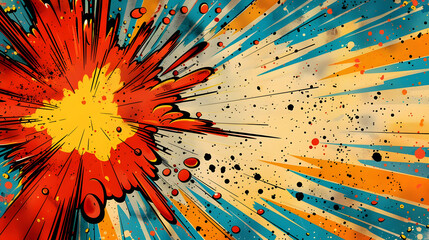 Abstract Background with Burst, Splashes, and Lines