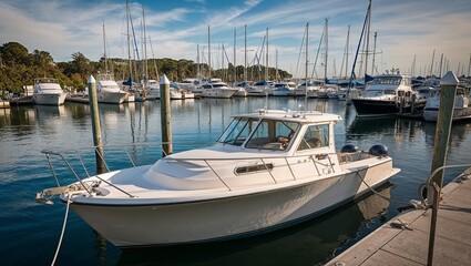 Fototapeta premium Boat to the marina.