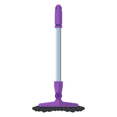 Dust mop for floor cleaning washable vector cartoon illustration isolated on a white background.