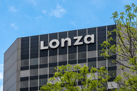 Basel, Switzerland - April 20, 2024: Lonza Group is a Swiss chemicals and biotechnology company, headquartered in Basel