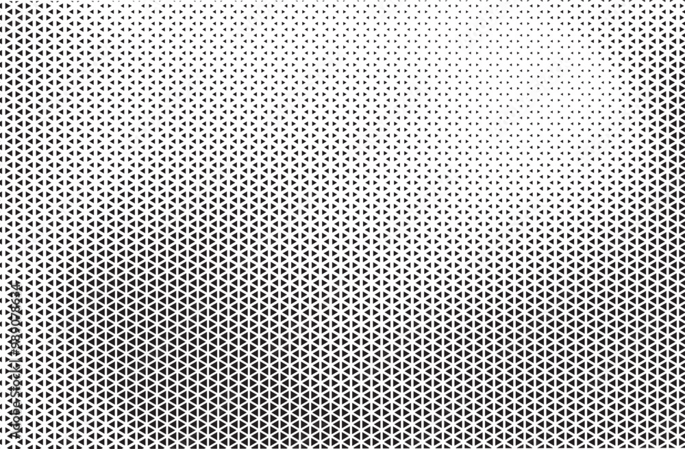 Aufkleber Triangle Shapes Vector Abstract Geometric Technology Oscillation Wave Isolated on Light Background. Halftone Triangular Retro Simple Pattern. Minimal 80s Style Dynamic Tech Wallpaper	