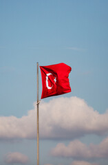 turkish flag on the wind