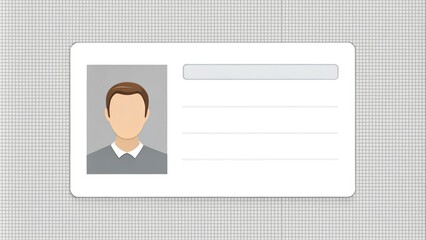 A blank identification card with customizable fields and layouts, ready to be edited and printed, on a minimalist background with subtle grid patterns.