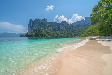 Obraz premium Photo of Tropical beach in the mountains tropical beach in the mountains.