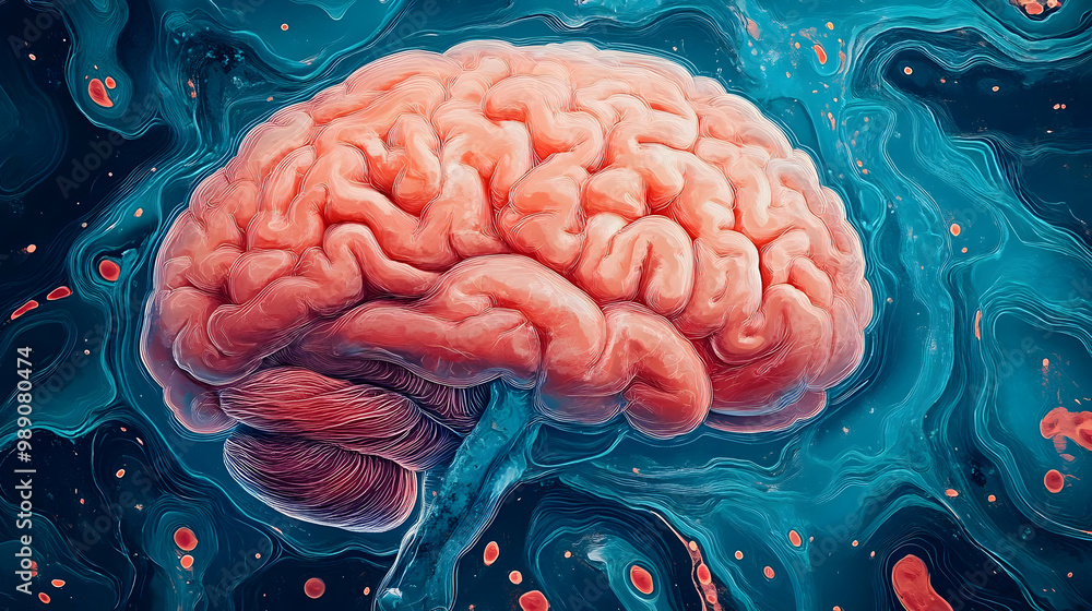 Aufkleber exploring the complex structure of the human brain