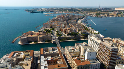 Obraz premium Aerial view of the old town of Taranto, Puglia, Italy.