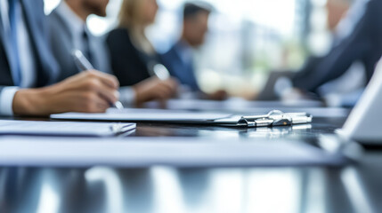 An ethics committee meeting to review corporate social responsibility initiatives