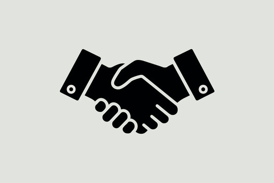 Handshake icon, agreement and negotiation concept.