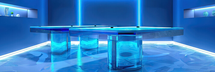 Cool Blue Game Show Tables for Modern and Chic Competitions