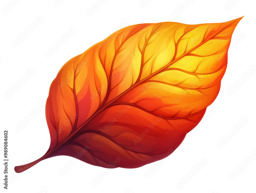 Canvas Prints vibrant autumn leaf with intricate texture, white isolated background. transparent background