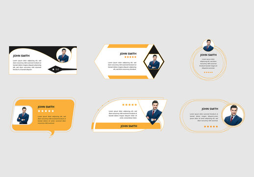 Set of Testimonials Buyer Satisfaction & Quote Design Layout