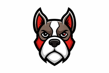 Boxer Dog head mascot logo design vector