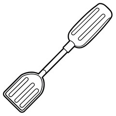 Kitchen utensils spatula vector line art style