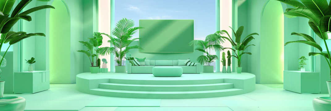 Mint Green Game Show Set for Refreshing and Fresh Shows