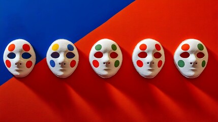 Polka Dot DIY Face Masks, colorful fabric face coverings arranged neatly, showcasing playful patterns for personal use and creativity.