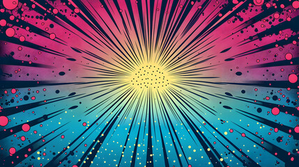 Abstract Background with Radiating Lines and Dots