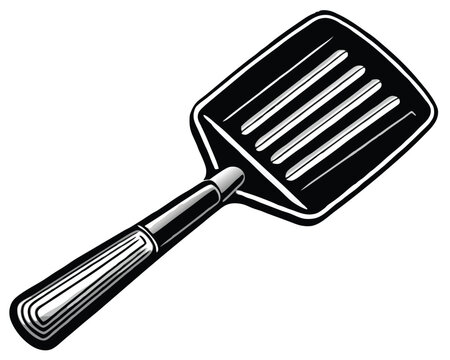recommend clip art: Kitchen utensils spatula vector line art style