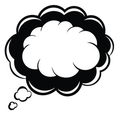 Cloud thought bubble thinking line art vector