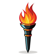 Flaming torch vector illustration on a white background