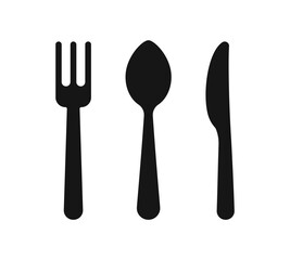 Spoon and fork icon. Dining utensils symbol