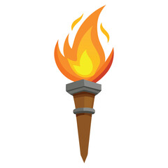 Flaming torch vector illustration on a white background