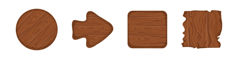 Wooden frame icon. Cartoon-style border symbol