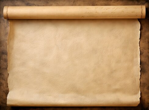 Blank Parchment Scroll On Aged Background