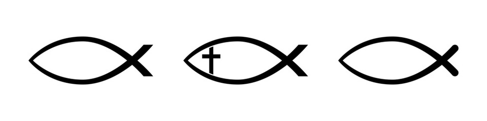 Fototapeta premium Christian fish symbol. Religious faith icon