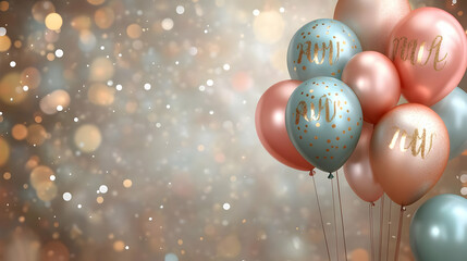 Celebrate with Balloons, Festive Party Decor, Pastel Colors, Happy Birthday, Party Decorations, Event Styling