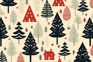 Christmas pattern plant tree.