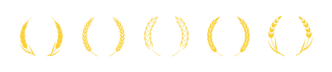 Wheat wreath icon. Agriculture and harvest symbol © 11ua