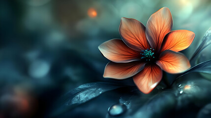 Obraz premium A Single Flower Blooms in a Dark Forest