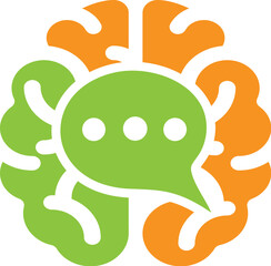 vector brain chat logo