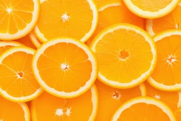 A close up of orange slices. Concept of freshness and vitality, as the bright orange color of the fruit is highlighted. Generative AI