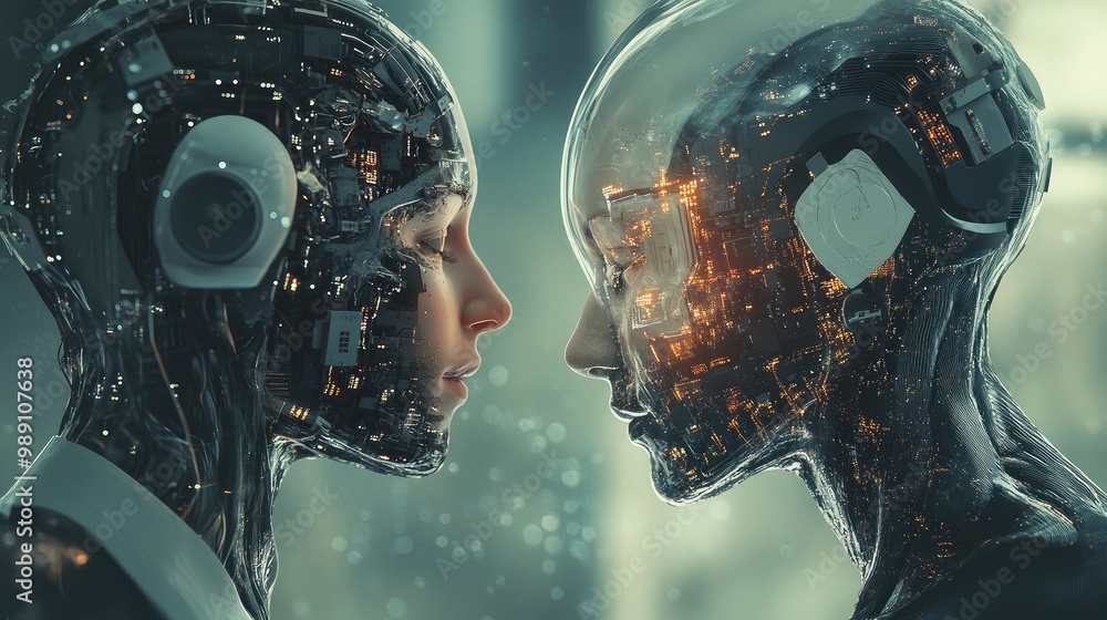 Poster robots managing human interaction through big data systems and ai-driven neural brain technology, em