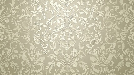 A beautifully detailed intricate design on shimmering silver wallpaper.