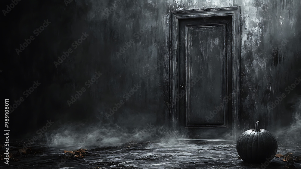 Poster halloween celebrated with this spooky card featuring a large blank area on the lower right for writi