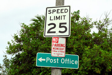 Post Office indication sign on the street