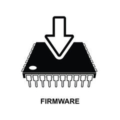 Firmware icon. The Black firmware symbol isolated on background vector illustration.