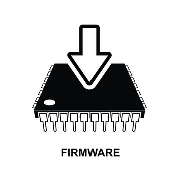 Firmware icon. The Black firmware symbol isolated on background vector illustration.