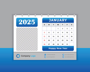 January 2025 - Calendar 2025 template vector, Desk Calendar 2025 design, Wall calendar template, planner, Poster, Design professional calendar vector, organizer, inspiration creative printing