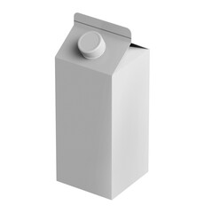 White Milk box, isolated on white background, 3d illustration, 3d rendering, realism, photo realistic